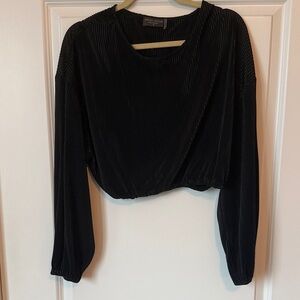 Dress Forum Black Pleated Crop Top